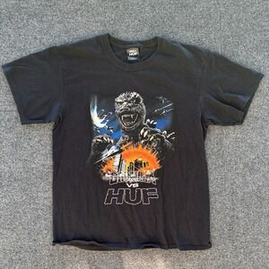 HUF vs Godzilla Limited Edition 2020 World Tour Black T-Shirt Graphic Large Mens